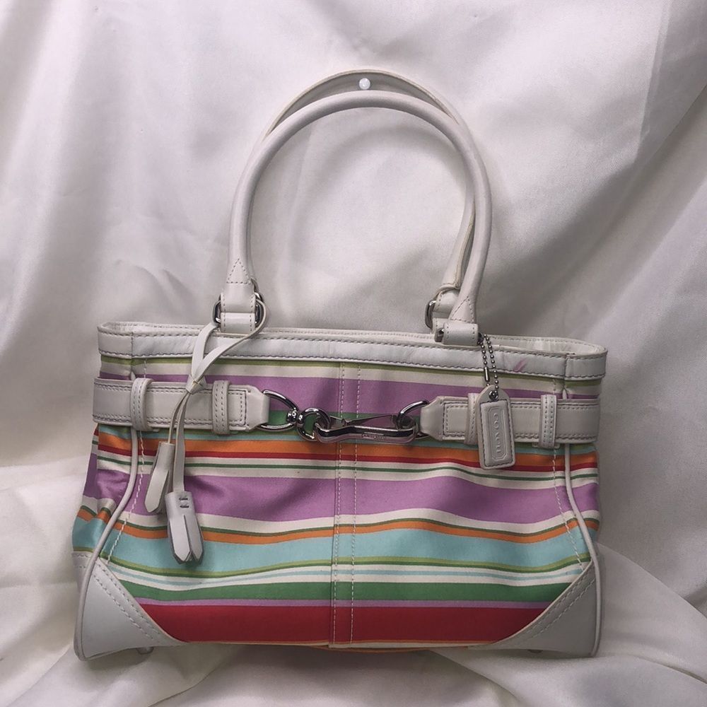 Coach Hampton multi-color satchel